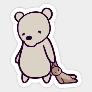 Sleepy Polar Bear with Teddy Sticker